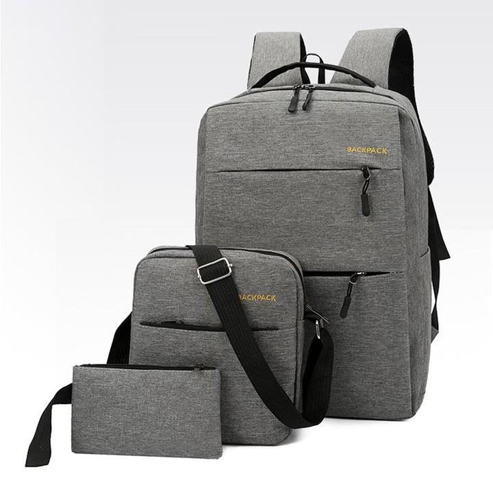 Combo Balo đựng laptop, Túi đeo chéo và ví cầm tay thời trang nam cao cấp chất liệu chống nước dày dặn