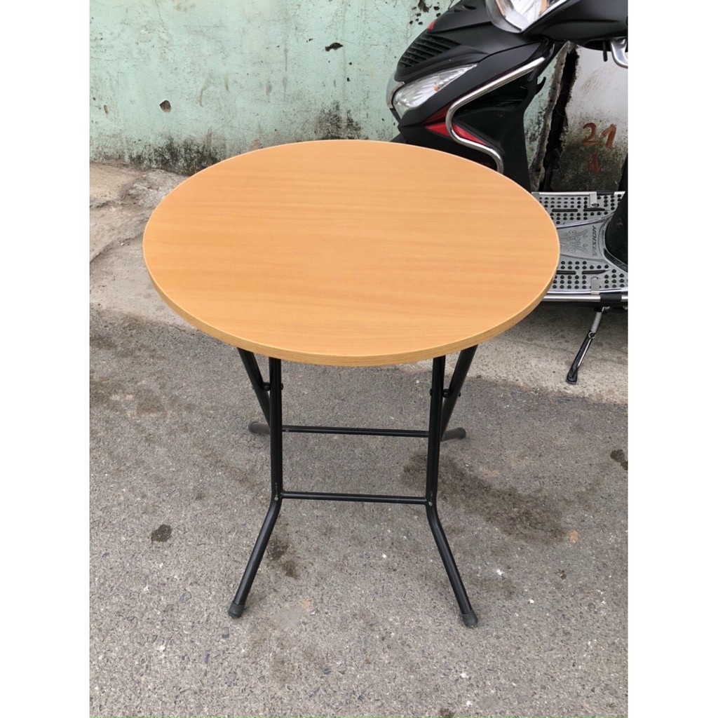 BÀN TRÒN CAFE - MẶT GỖ MDF - CHÂN GẤP GỌN - KÍCH THƯƠC FI 60 CAO 75CM