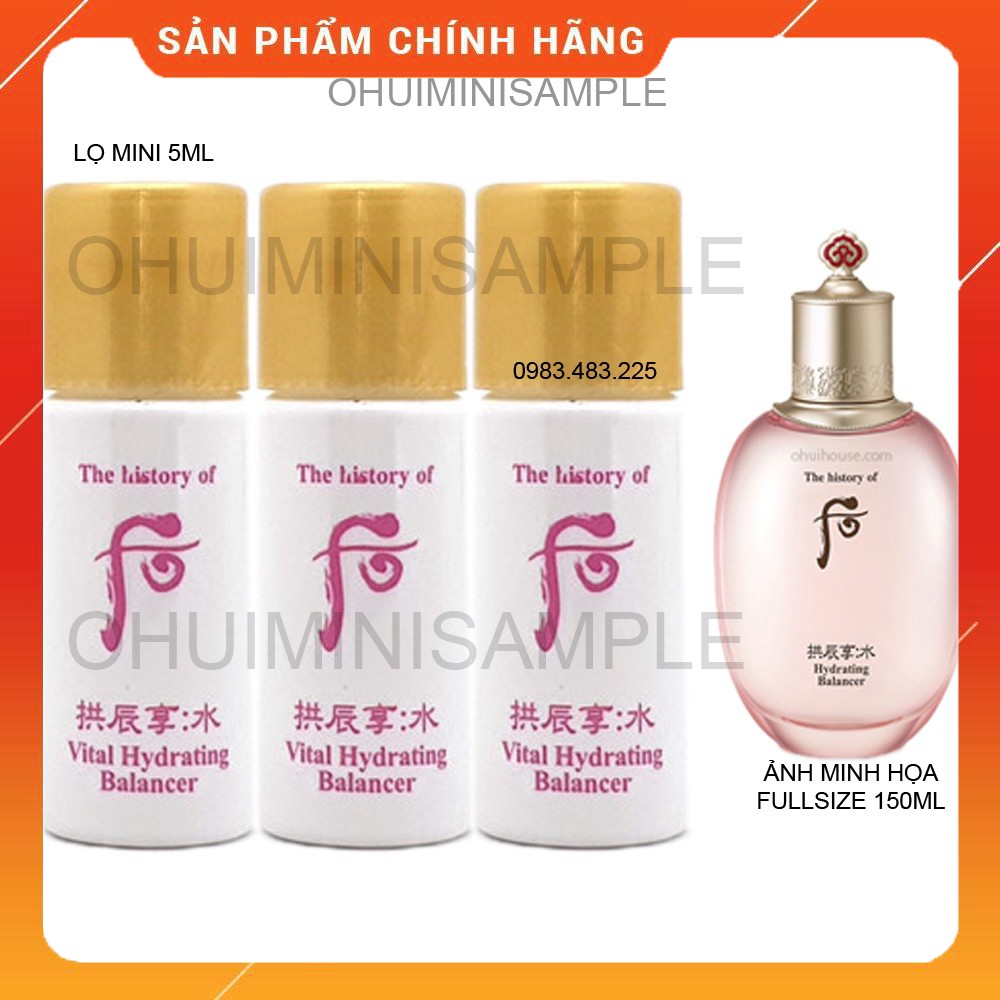 Nước hoa hồng Whoo Hồng Cấp Nước Kiềm Dầu Giảm Mụn Và Dưỡng Da Sáng Mịn - Gongjinhyang Soo Hydrating Balancer 5ml