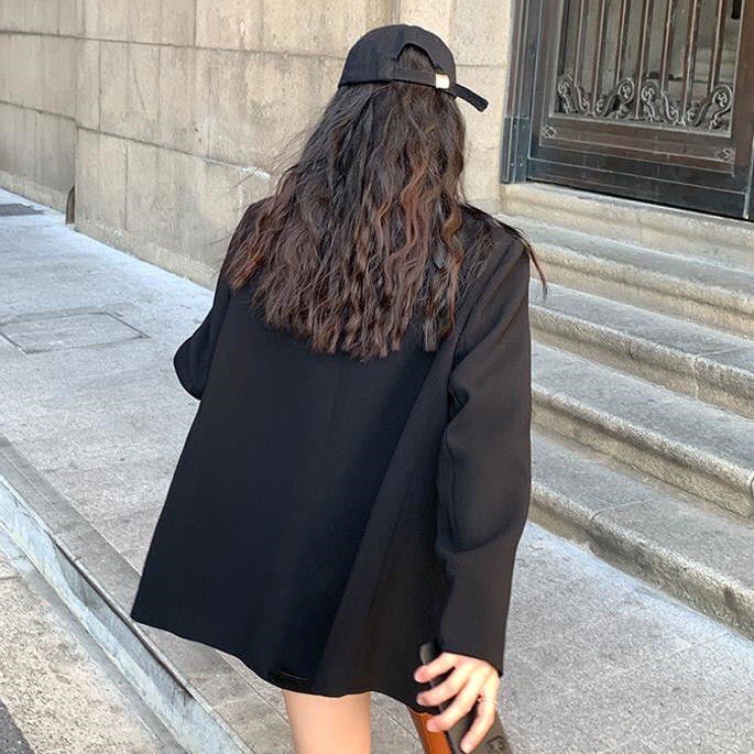 Áo Khoác Blazer Vest Đen Dáng Rộng Phong Cách Hàn Quốc Thiết Kế Cao Cấp Cho Nữ Phom Chuẩn Đẹp - BLA22088