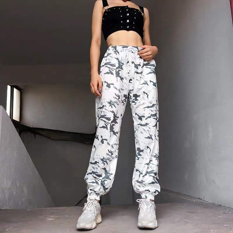 quần jogger trắng họa tiết camo [hàng order]