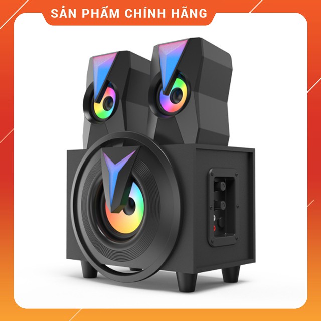 Loa Bluetooth Gỗ Công Suất Lớn Dùng Cho Tivi Máy Vi Tính PC Laptop FT-K10 Thiết Kế Hiện Đại Có Đèn Led RGB