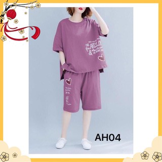 [XẢ KHO-GIẢM GIÁ SỐC]Set đồ bộ nữ mặc ở nhà AH04, chất liệu vải thun Cotton 100%