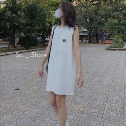 Váy Cotton Tanktop In Logo 3 Màu Cho Nữ