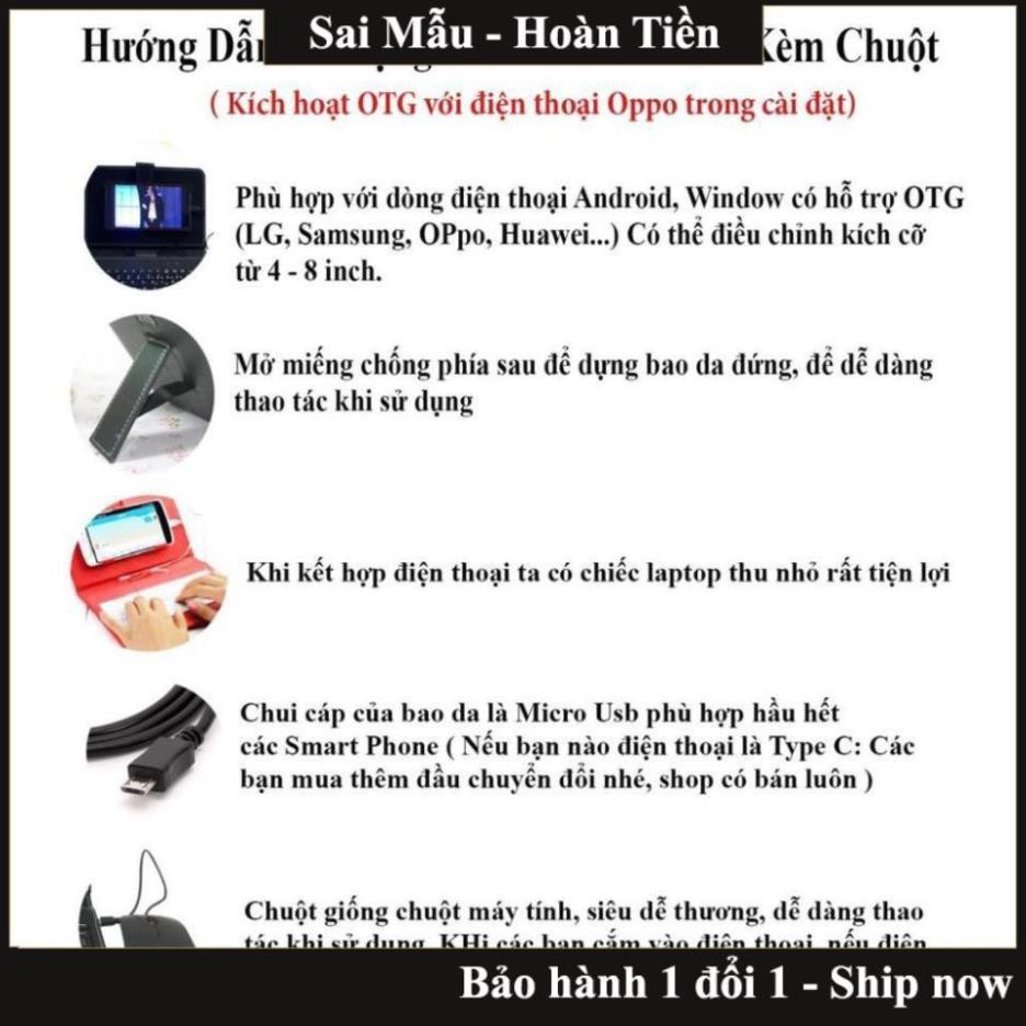 Bàn phím chơi game, Bao da bàn phím kèm chuột có dây sử dụng cho điện thoại, ipad, máy tính bảng...(android) Kết nối OTG