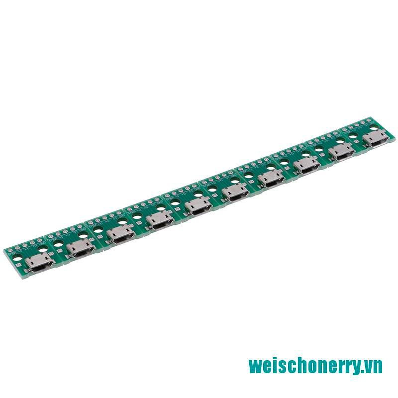 Weischoenrry◑Set 10 Đầu Chuyển Đổi MICRO USB Sang DIP 5Pin Female