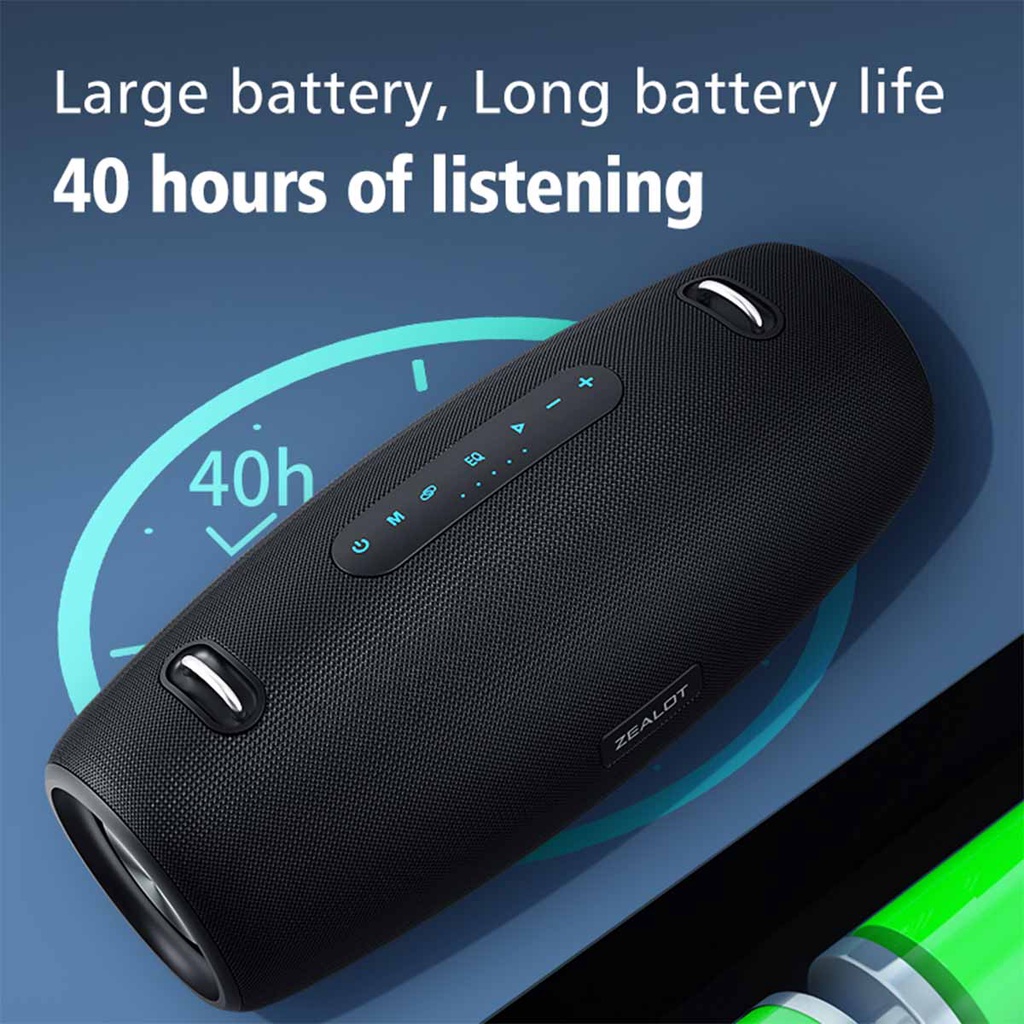 Loa Bluetooth Zealot S67| Loa Tặng kèm Micro, Công suất 60W, Bass Mạnh, Pin Trâu - Chính hãng, Bảo hành 12th- OBIBI