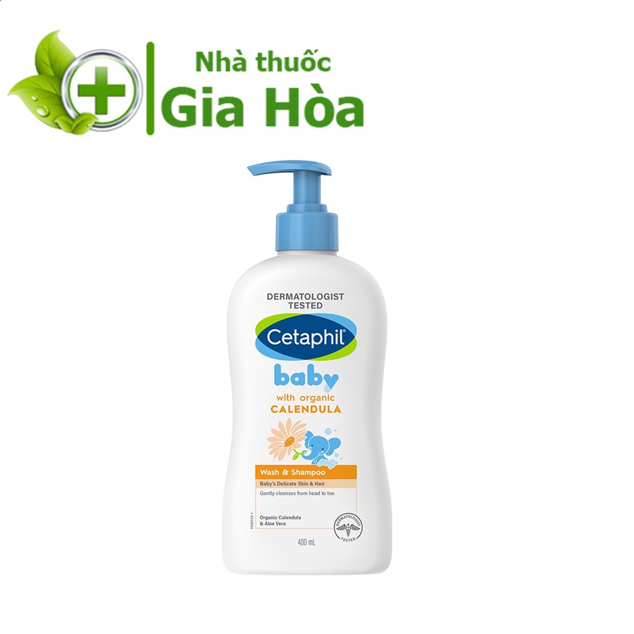 Cetaphil Baby Wash & Shampoo with Organic Calendula - Sữa tắm gội dịu nhẹ với Hoa Cúc hữu cơ giữ ẩm, bảo vệ da cho bé