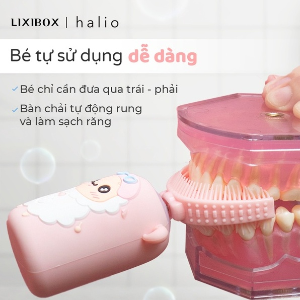 Combo Gia Đình - 1 Bàn Chải Điện Chữ U Cho Bé và 2 Bàn chải điện Halio PRO