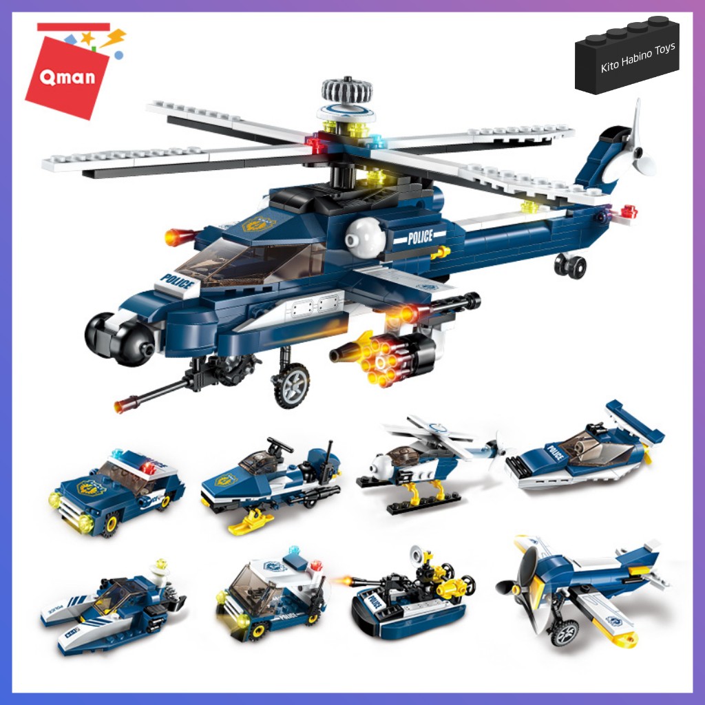 Bộ Lắp Ghép Đồ Chơi Lego Cho Trẻ Từ 6 Tuổi Qman 1801 - Máy Bay Trực Thăng Quân Sự 381 Mảnh Ghép