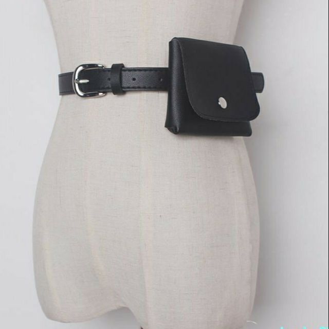 Thắt lưng da kèm túi da mini unisex ulzzang basic