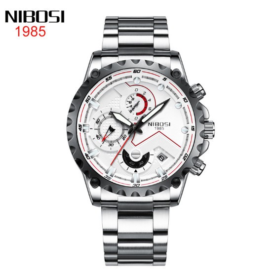 Đồng hồ nam dây thép đặc 6 kim cao cấp Nibosi 2322 (fullbox, bảo hành 12 tháng)