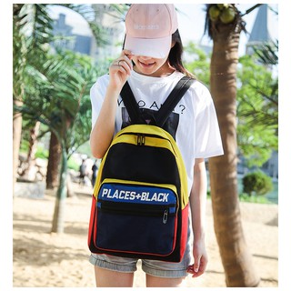 Balo ulzzang đựng laptop, giấy A4 Places + Black TX62
