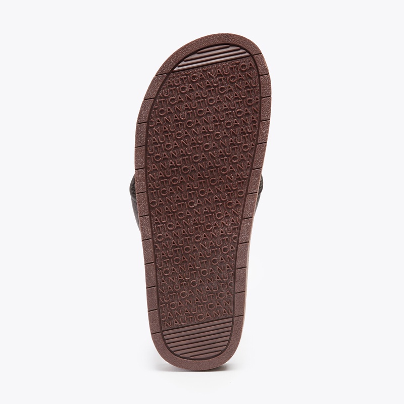 Dép Nautica Logo-Embossed Thong Sandal - Brown