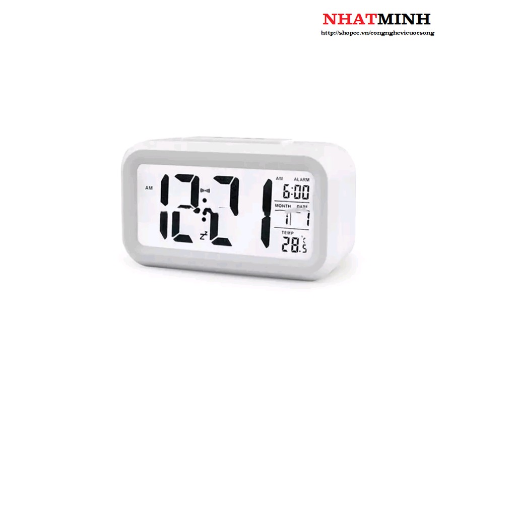 Đồng hồ báo thức kỹ thuật số với đèn LED nền cảm biến đa chức năng LC01 (Đen)