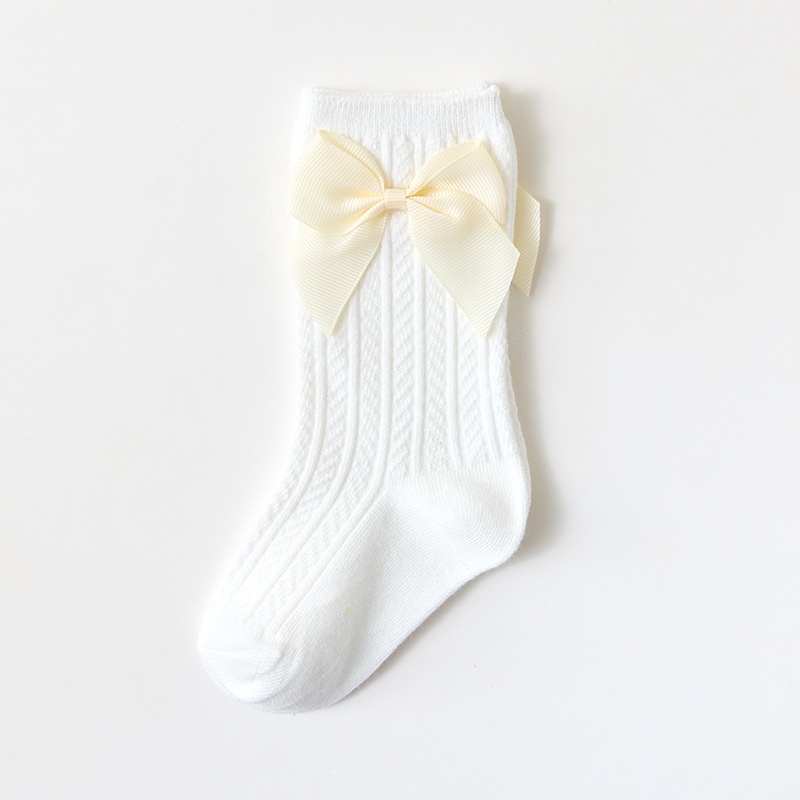 Tất Dài Mềm Mại Đính Nơ Cho Bé Gái Sơ Sinh