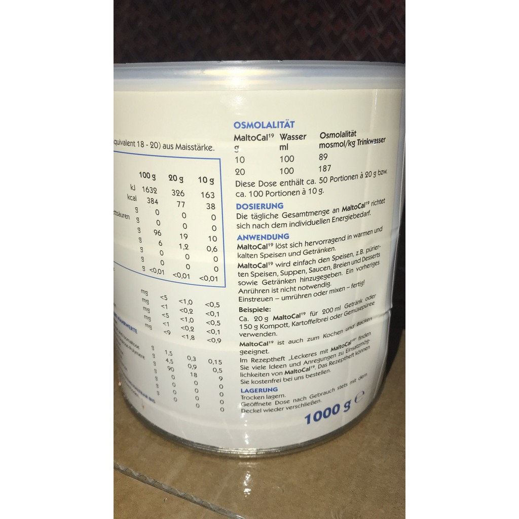 TPBS  Bột tăng cân MALTOCAL 19 Đức