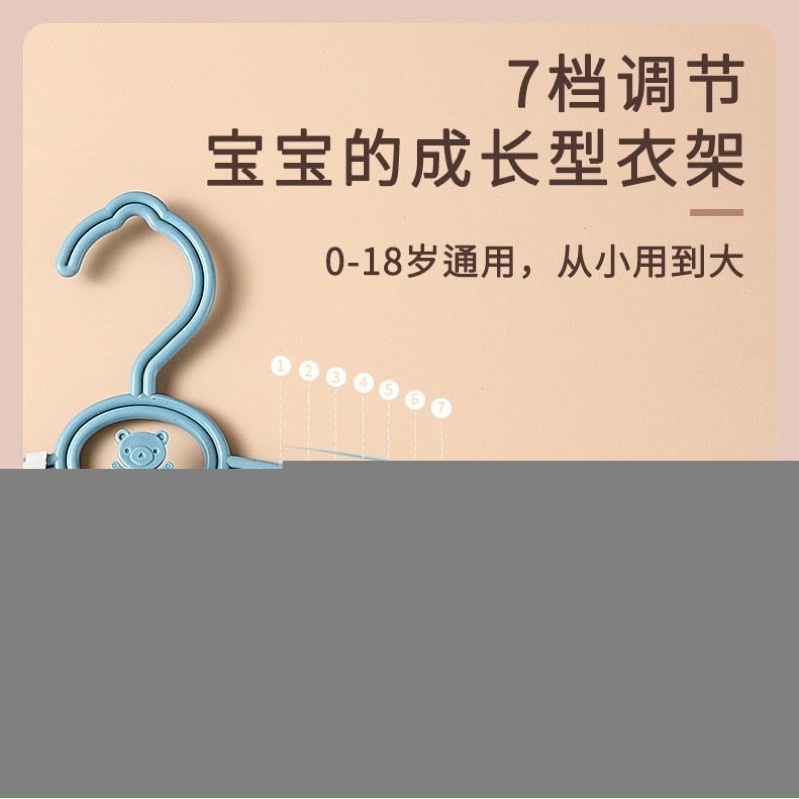 Sét 5 móc nhựa treo quần áo trẻ em hình gấu tiện dụng