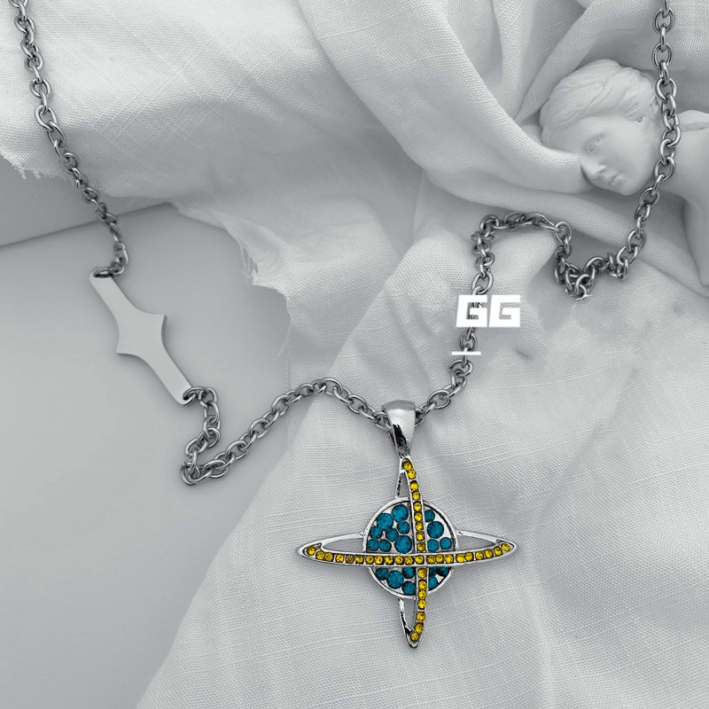 Vòng Cổ 22530 Mặt Hình Hành Tinh Đính Đá Độc Đáo Cho Nam