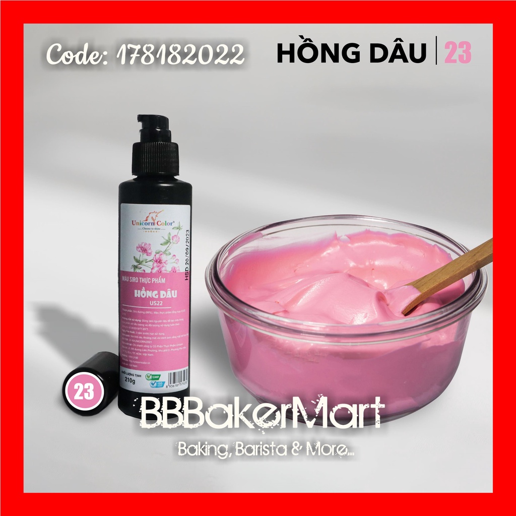 210GR - Màu nước thực phẩm làm bánh UNICORN COLOR - Màu HỒNG DÂU