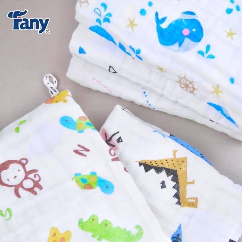 Khăn tắm 4 lớp cao cấp in hình Fany 80x80cm