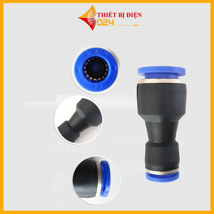 Hai đầu nối nhanh cắm ống thu đầu to đầu bé nối ống nhựa PU khí nén chất lỏng phun sương hơi nước