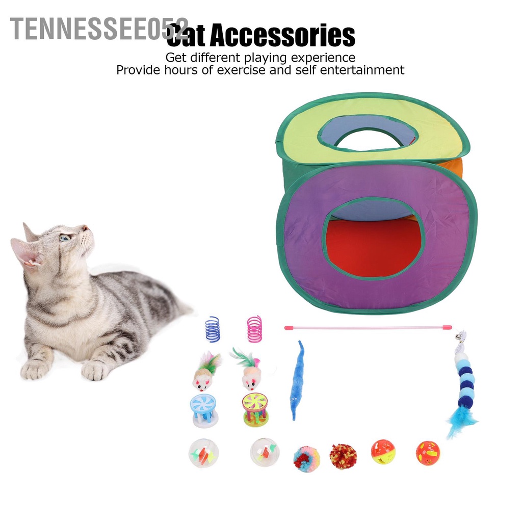 Tennessee052 15 cái Bộ đồ chơi cho mèo Tương tác Độc hại Lều bóng Chuột Springs Vui nhộn Kitten Loại