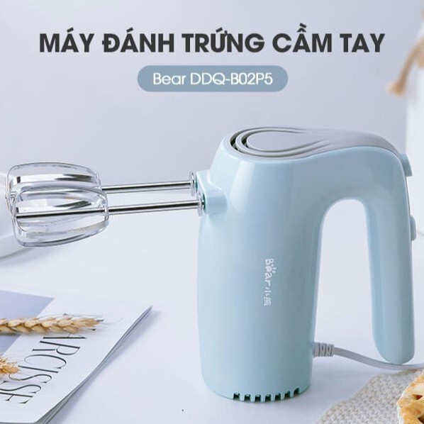 Máy Đánh Trứng, Đánh Kem Mini Cầm Tay Bear, 5 Tốc Độ_Bảo Hành 12 Tháng