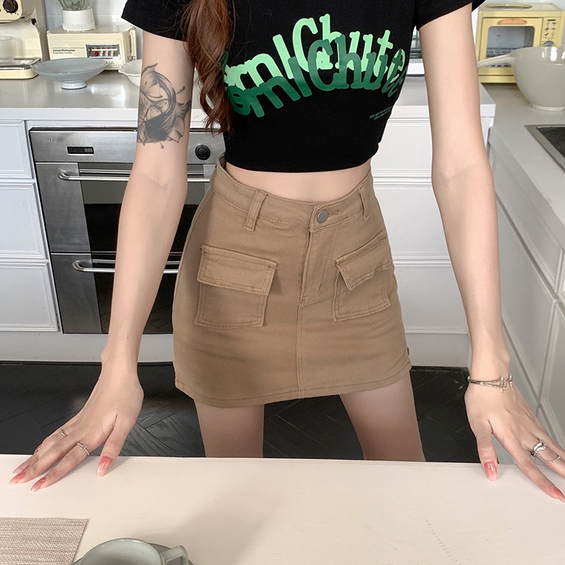 [Hàng Có Sẵn] Chân váy jean Ngắn Lưng Cao Dáng Ôm Gợi Cảm Cổ Điển Cho Nữ