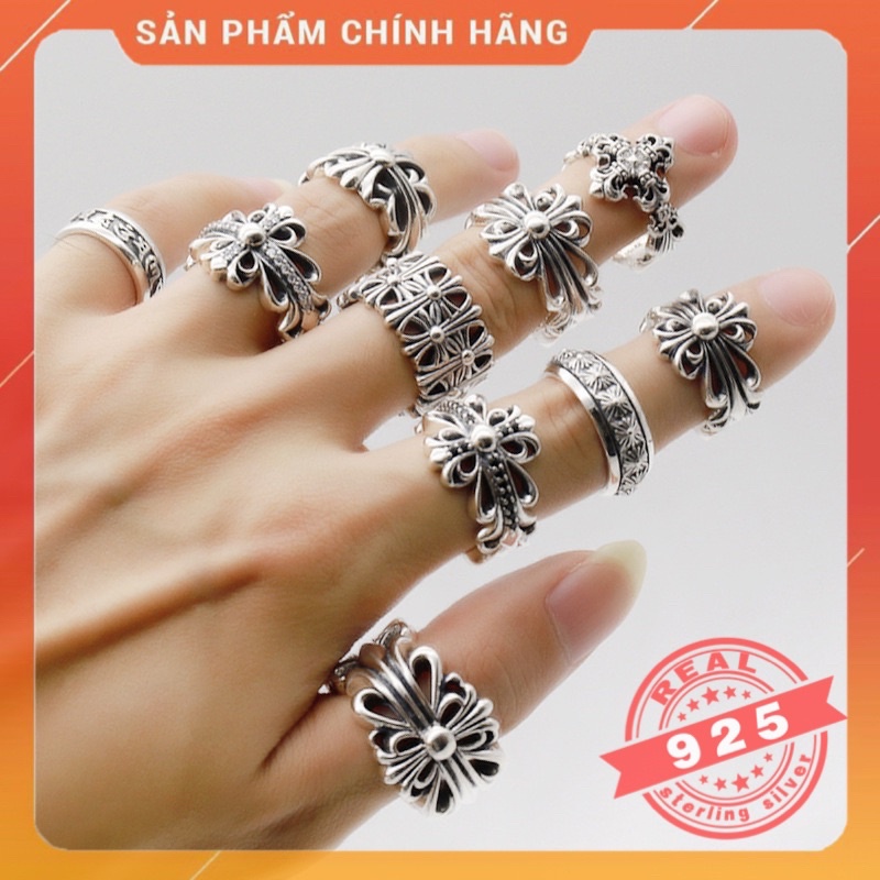 Nhẫn nam Chrome hearts bạc s925 Cao cấp - CÓ BẢO HÀNH BẠC TRỌN ĐỜI
