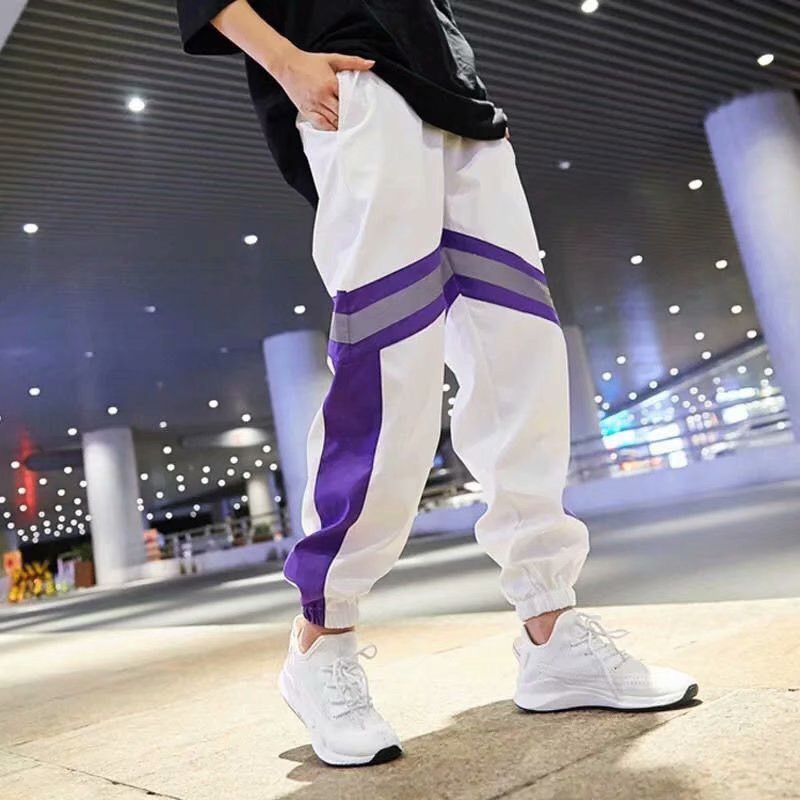 QUẦN JOGGER TRẮNG SỌC TÍM XÁM PHÁT QUANG | BigBuy360 - bigbuy360.vn