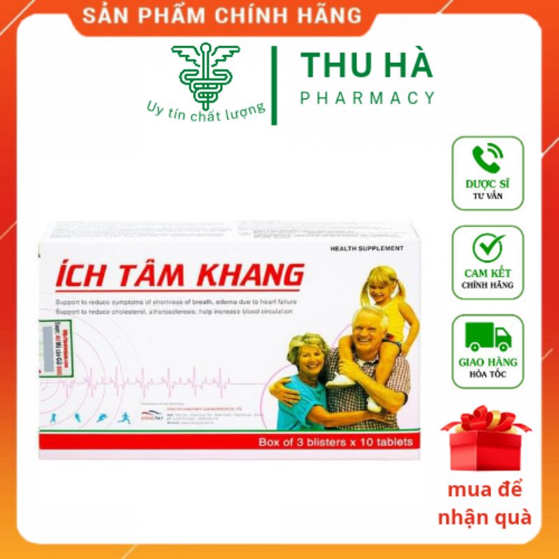 [CHÍNH HÃNG] ÍCH TÂM KHANG hộp 30 viên - Giúp tăng cường sức khỏe tim mạch