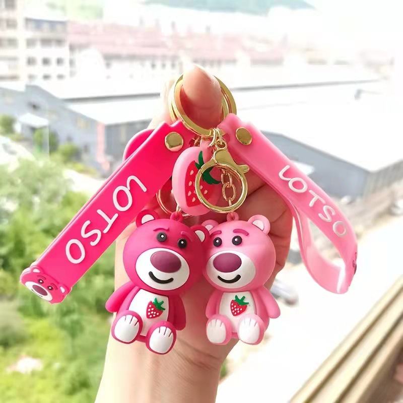 Móc Chìa Khóa Hoạt Hình Gấu Dâu Sáng Tạo Dễ Thương - Móc Khóa Trang Trí