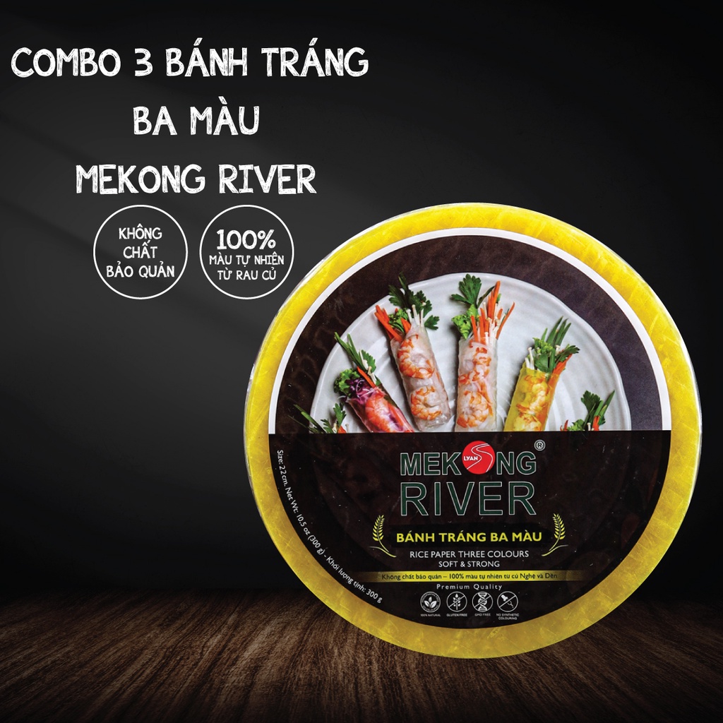 Bánh tráng ba màu MEKONG River đóng gói - 300g