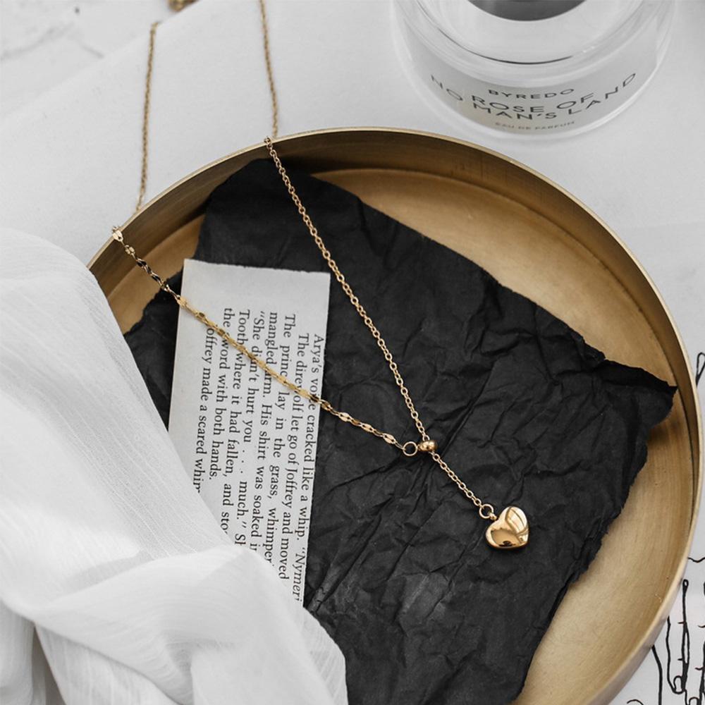 Dây Chuyền Mặt Trái Tim VANES1 Màu Vàng Có Thể Điều Chỉnh|Vòng Cổ Choker Thép Titan Mặt Trái Tim Thời Trang Cá Tính