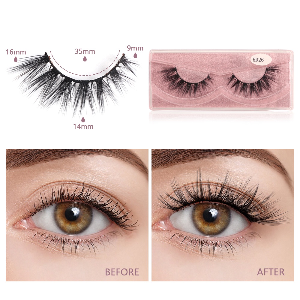 Cặp lông mi giả MAGEFY dài dày cong tự nhiên trang điểm hàng ngày/ hẹn hò