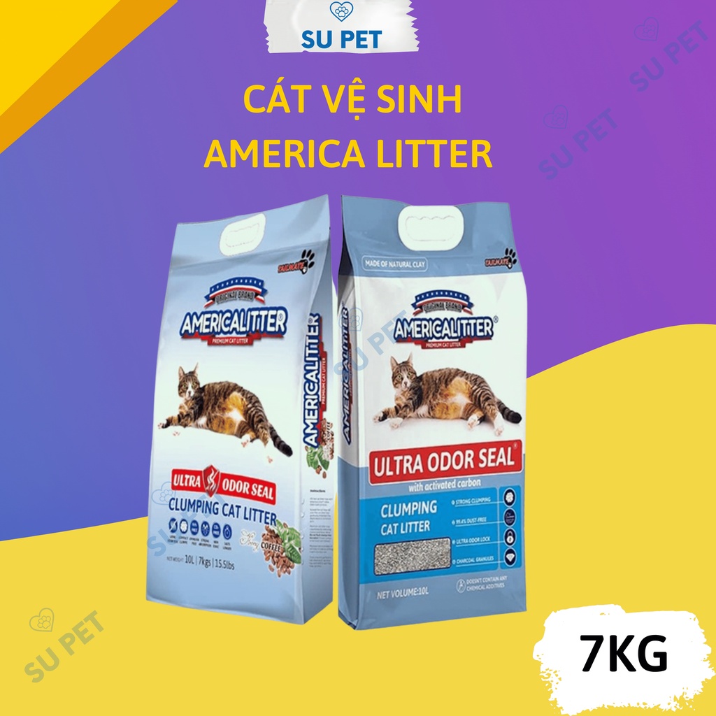 [Mã PET50K giảm Giảm 10% - Tối đa 50K đơn từ 250K] [American Litter] Cát vệ sinh cho mèo - Cát Mỹ American Litter 10L