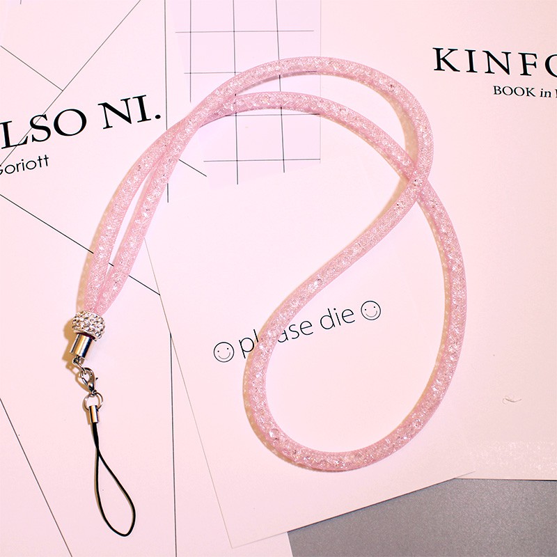 Dây đeo lấp lánh họa tiết hoa trang trí cho ốp điện thoại/túi xách