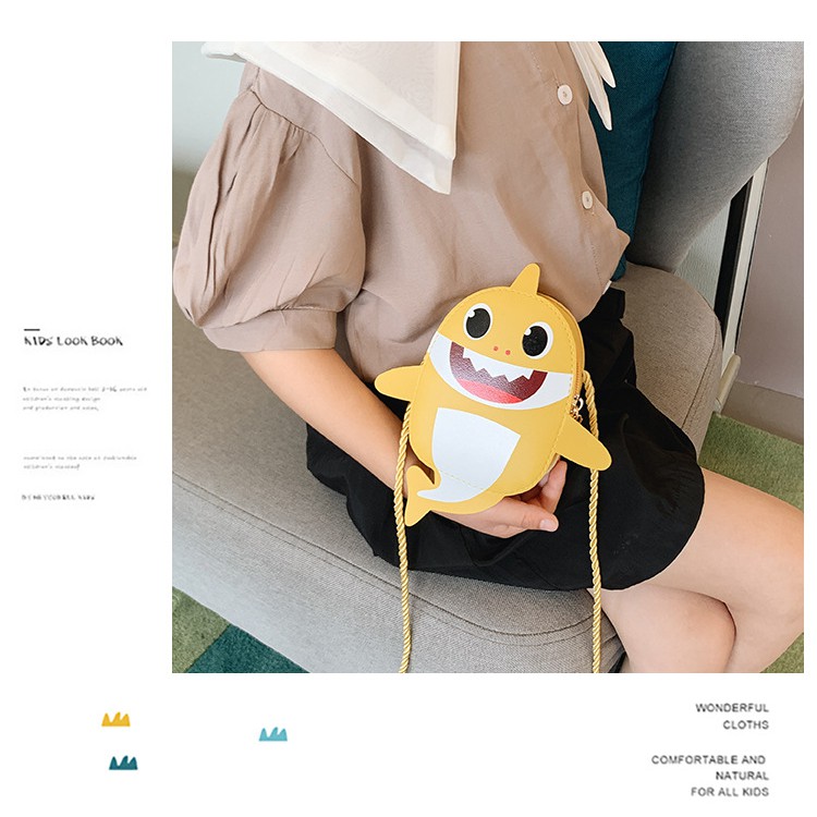 Túi đeo chéo hình BABY SHARK dễ thương phong cách Hàn Quốc cho bé gái TX10