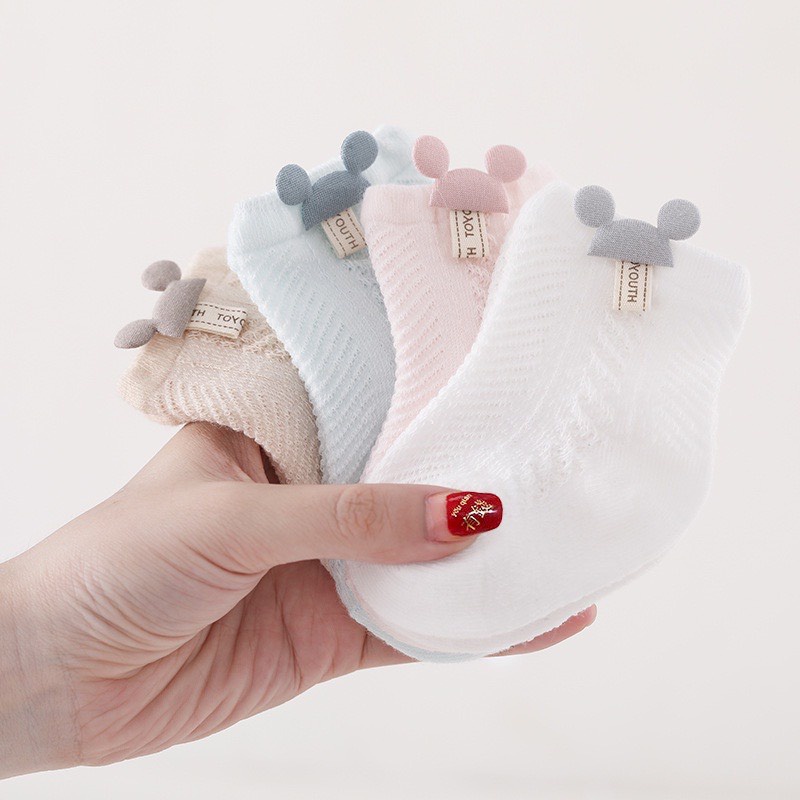 Tất Lưới In Hình Mickey Màu Pastel Hàn Quốc Siêu Xinh ( Lẻ 1 Đôi )