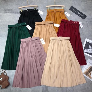 Chân váy xếp ly 7 MÀU kèm đai hàng đẹp