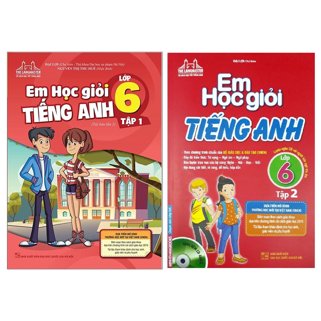 Sách Combo The Langmaster - Em học giỏi tiếng Anh lớp 6 (Bộ 2 Tập) tái bản mới