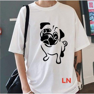 Áo phông tay lỡ chó pung mặt xệ