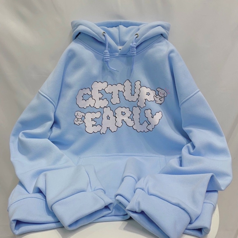 Áo Hoodie Trơn Tay Dài Unisex CETUP EARLY Kèm Clip Chất Vải