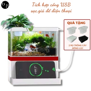 Bể cá mini để bàn fish tank đa chức năng