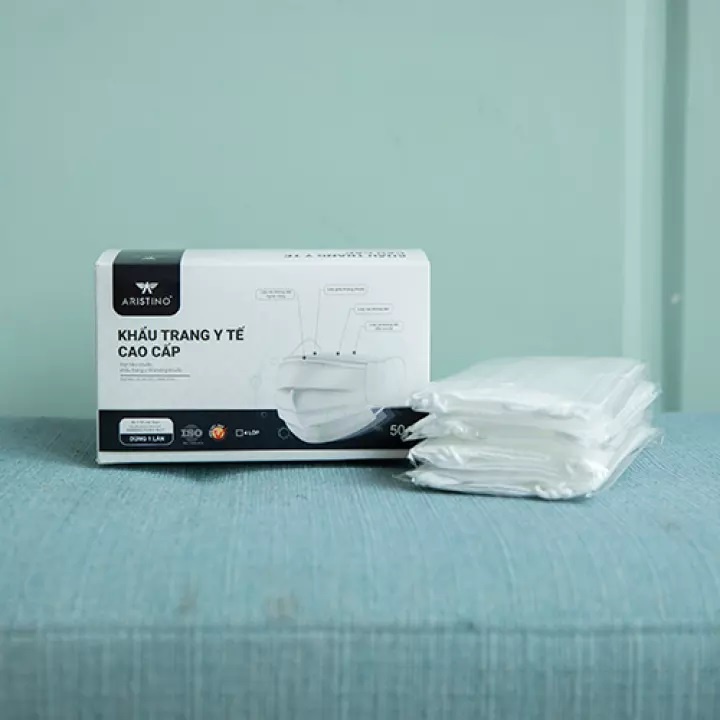 [Mã LIFE1404ALL50K giảm 10% đơn 200K] Combo 5 khẩu trang y tế ARISTINO 4 lớp kháng khuẩn