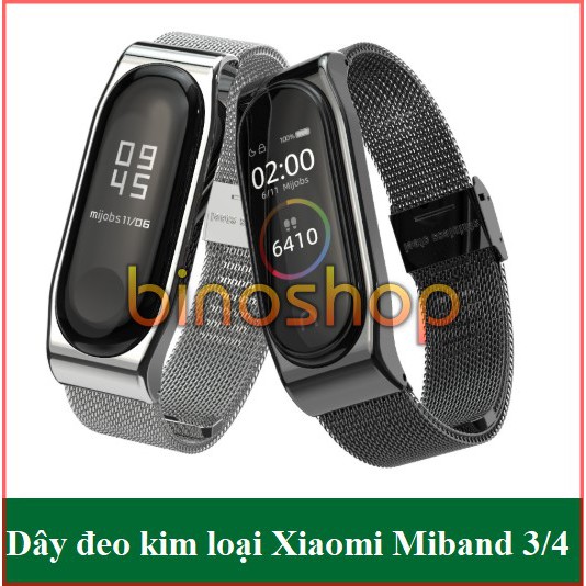 Dây đeo kim loại mắt lưới Xiaomi Miband 3 / 4 Mijobs