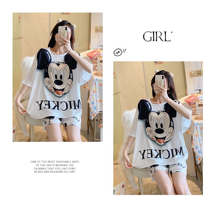 Hàng cao cấp- Bộ mặc nhà vải lụa băng in hoạt hình chuột Mickey dễ thương - Hàng Quảng Châu cao cấp - Ngân Dali- Có hìn | BigBuy360 - bigbuy360.vn