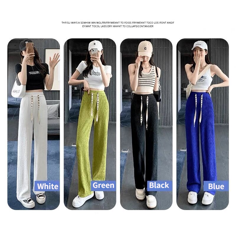 Quần Lụa Ống Rộng Xếp Ly Thời Trang Mùa Hè 2022 Cho Nữ