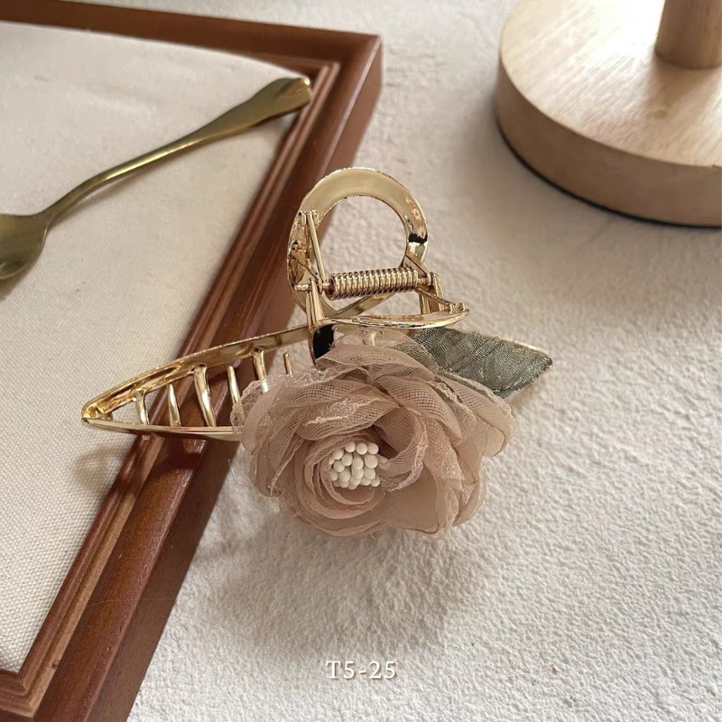 Kẹp tóc càng cua đính hoa Vintage nhẹ nhàng tiểu thư